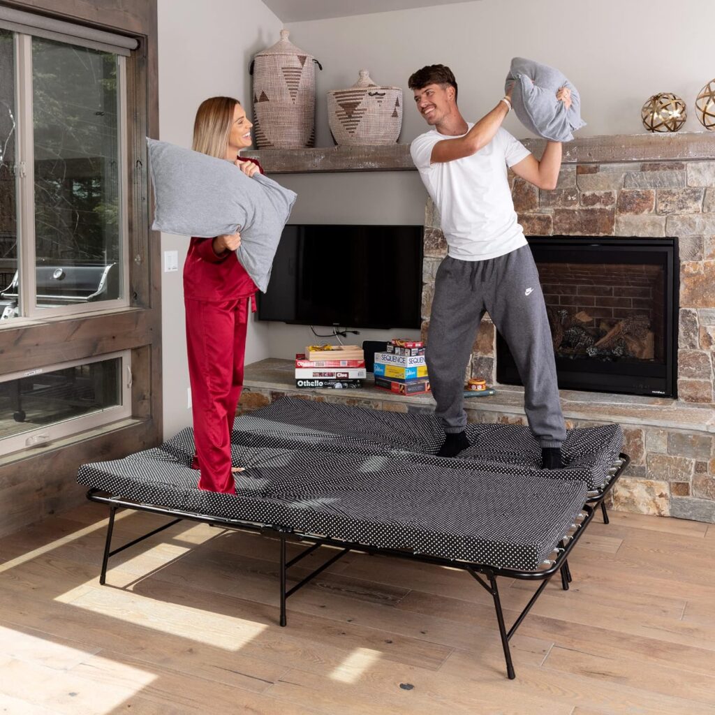 LiteBed­™ Rollaway Folding Bed with Memory Foam Mattress - Portable Fold Up Bed with Storage Bag - Luxurious Foldable Hideaway Bed - Rolling Foldaway Guest Bed for Adults - NO-Risk 100-DAY Trial
