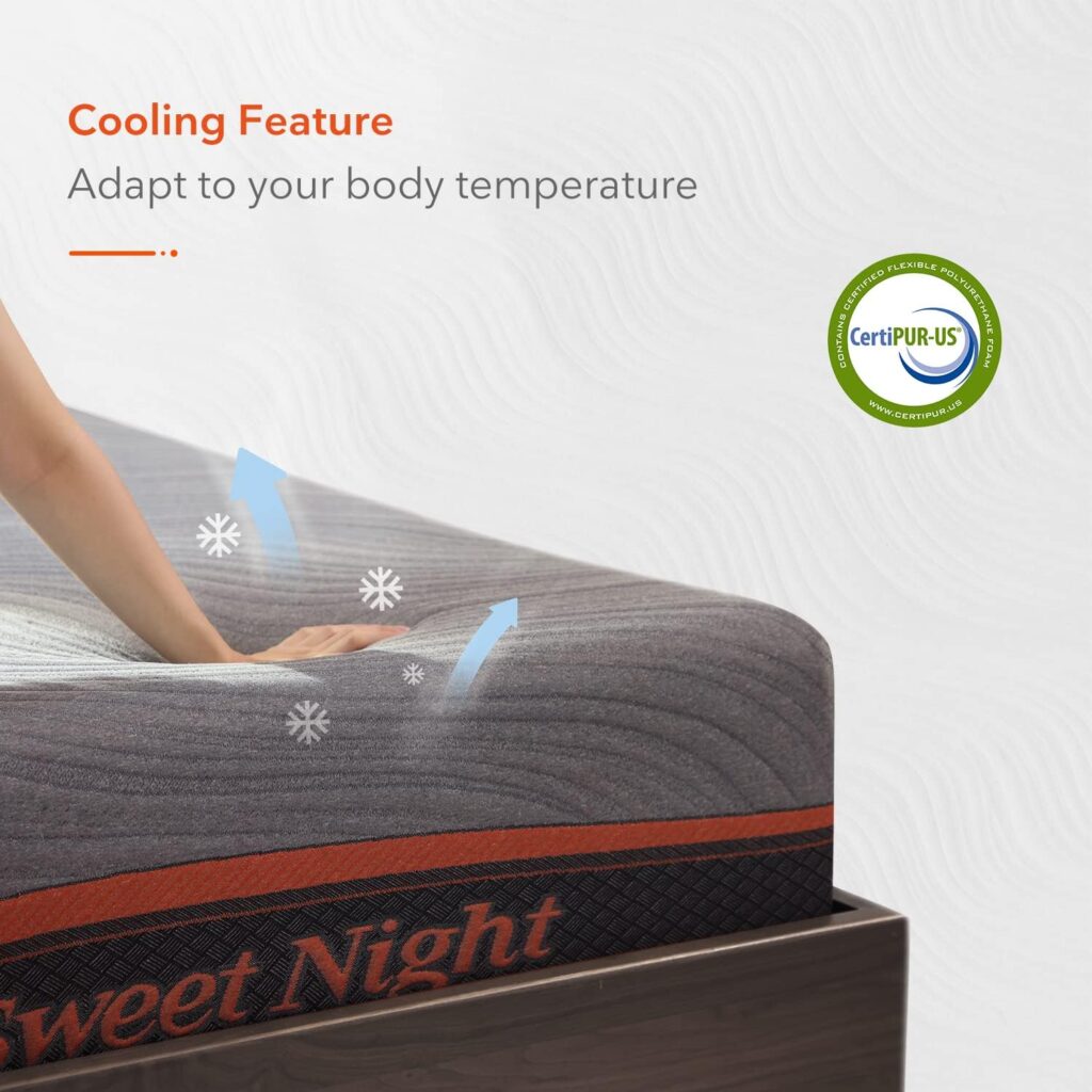 Sweetnight Queen Mattress in a Box, 10 Gel Infused Queen Memory Foam Mattress, Flippable Mattress with Three Firmnesses Levels, Queen Size Bed Mattress for Cool Sleep and Balance Support