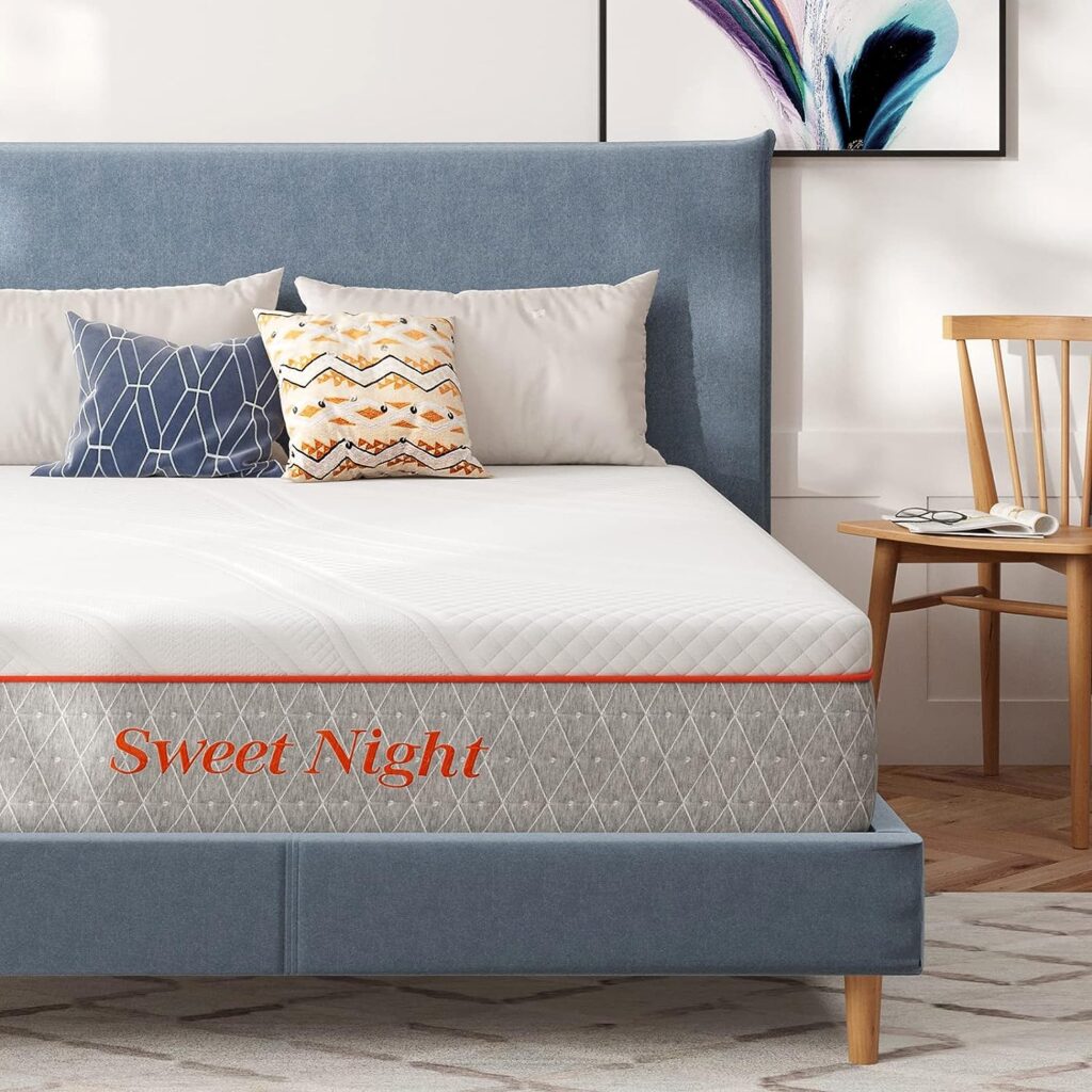 Sweetnight Queen Size Mattress, 10 Inch Queen Memory Foam Mattress, Double Sides Flippable Queen Bed Mattress in a Box, Gel Infused and Perforated Foam for Cool Sleep and Pressure Relief