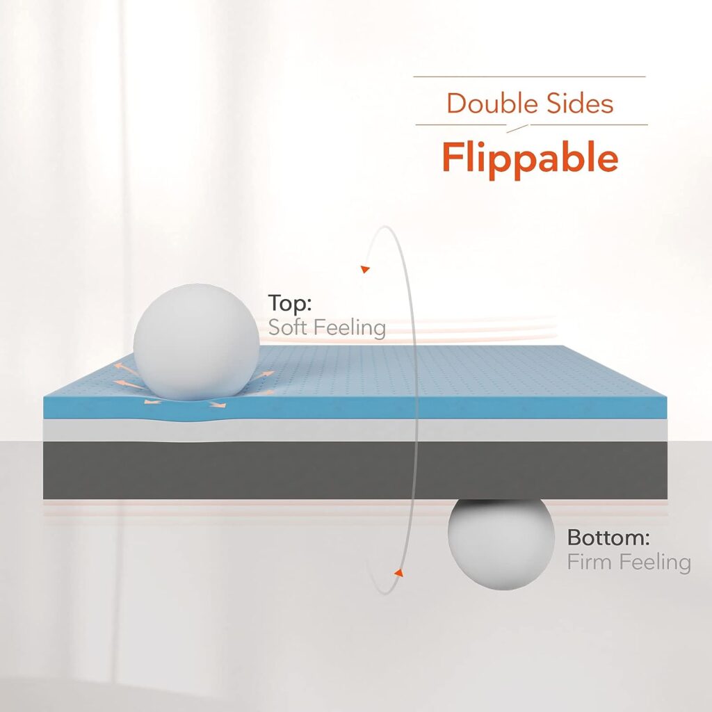 Sweetnight Queen Size Mattress, 10 Inch Queen Memory Foam Mattress, Double Sides Flippable Queen Bed Mattress in a Box, Gel Infused and Perforated Foam for Cool Sleep and Pressure Relief