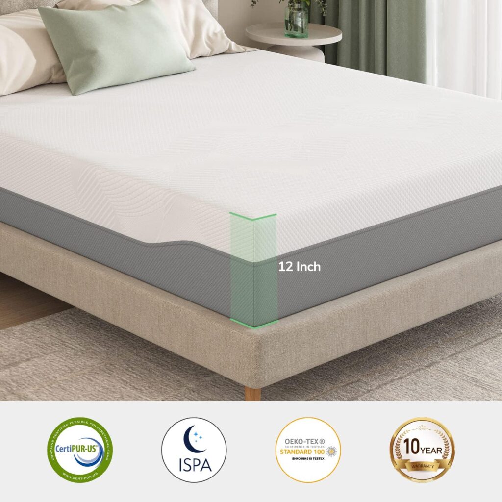 Novilla Full Size Mattress, 12 Inch Cooling Gel Memory Foam Mattress in a Box, Foam Mattresses for Cooler Sleep  Pressure Relief, Medium Soft Bed Mattresses with Motion Isolation, Vibrant