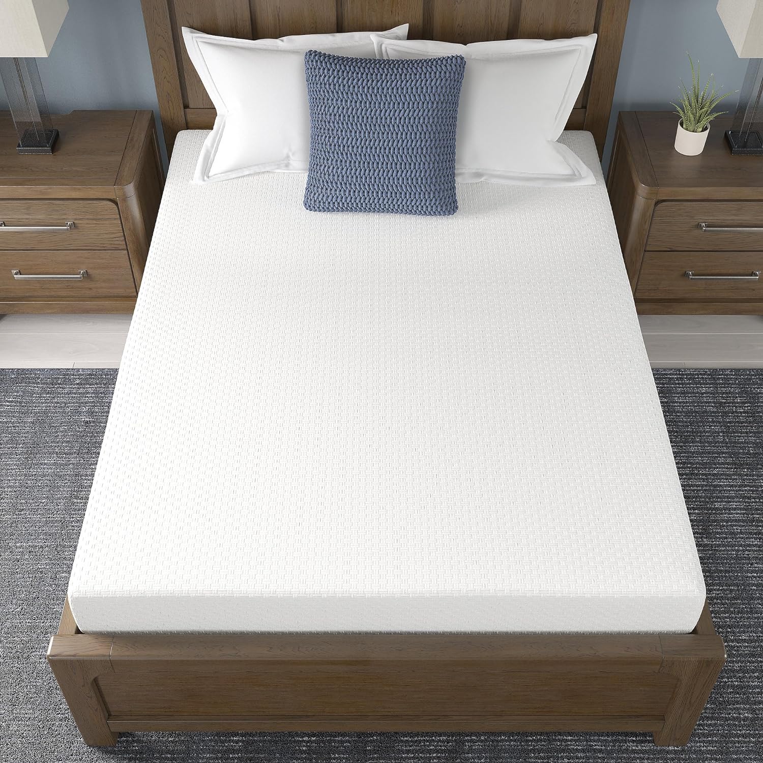 Signature Design by Ashley Queen Size Chime 8 Inch Medium Firm Memory Foam Mattress with Green Tea  Charcoal Extract