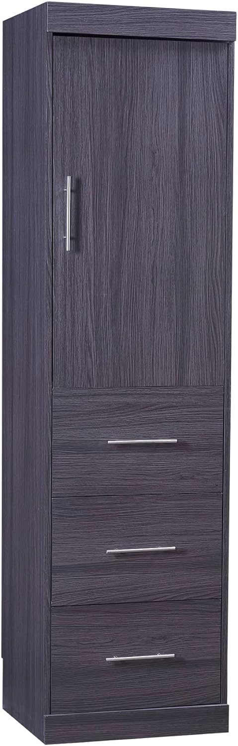 SOFTSEA Full Murphy Bed with Drawers Wall Bed Large Murphy Cabinet Wood Storage Bed, Hide a Bed on a Wardrobe Space Saving