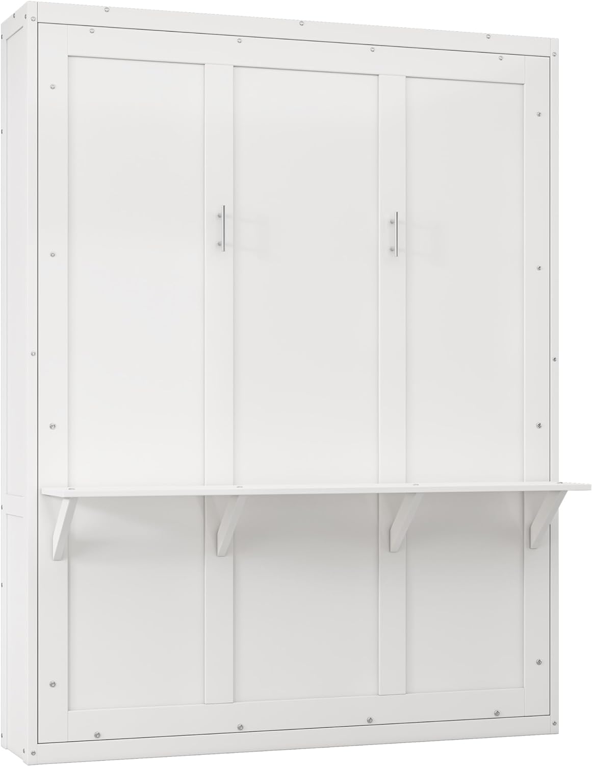 Quarte Multifunctional Full Size Murphy Bed with Wardrobe and 3 Drawers,Solid Wood Storage Bed can be Folded into a Cabinet,for Small Spaces Apartments Studio Guest Room Use