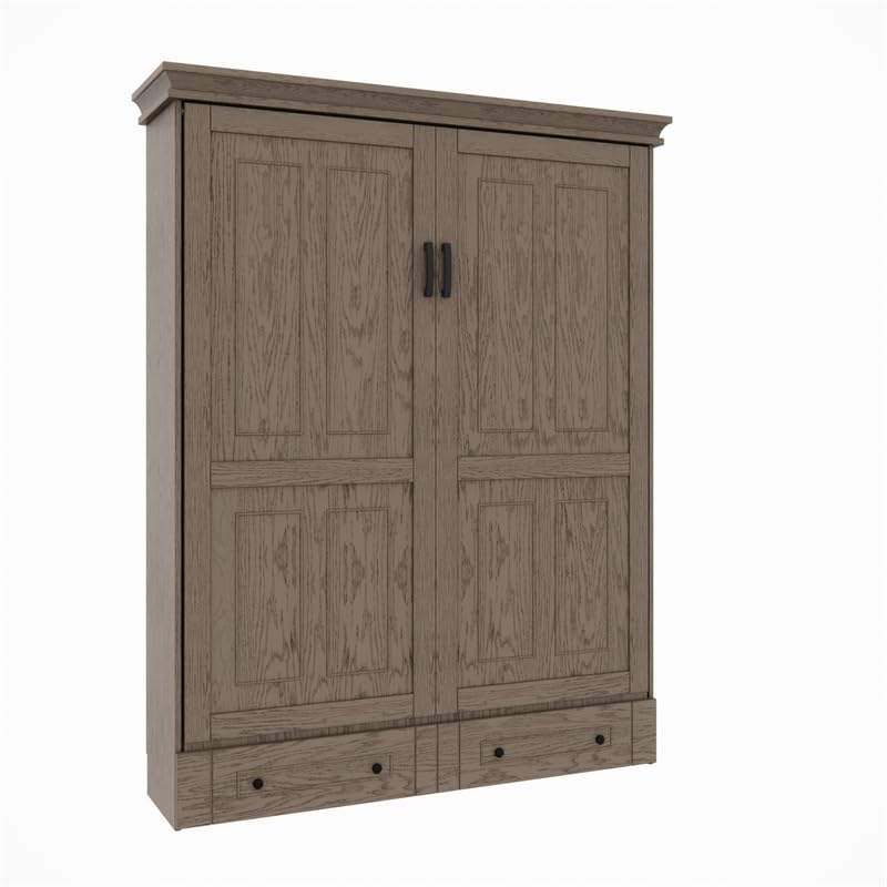 RoomAndLoft Windsor Queen Solid Wood Murphy Wall Bed in Gray