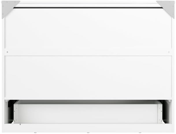 BOWERY HILL Full Size Murphy Bed Chest with Charging Station in White