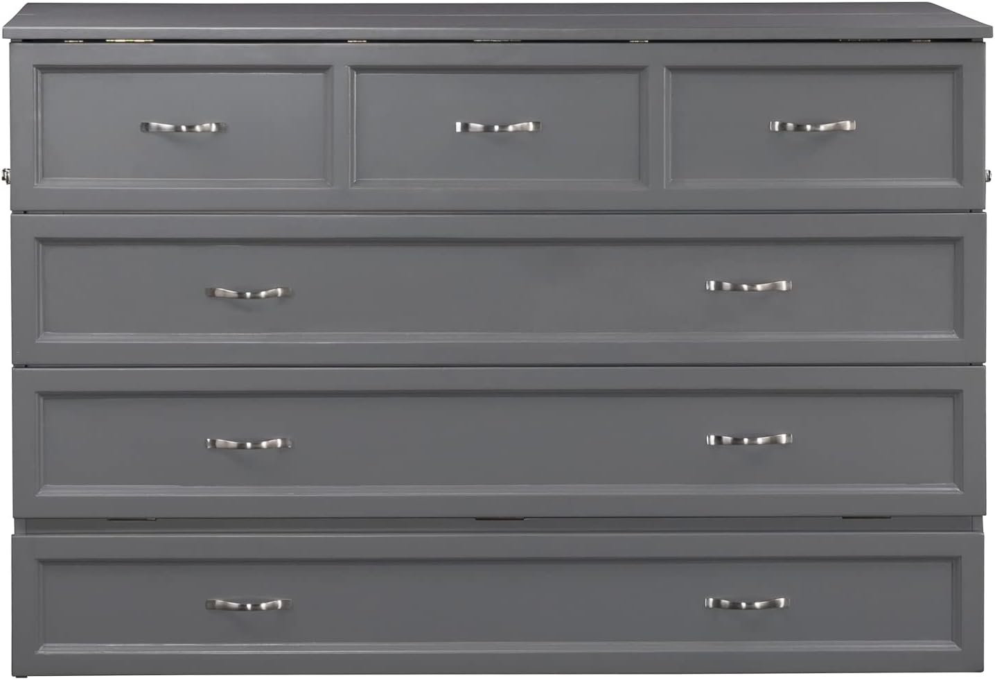 AFI Deerfield Murphy Bed Chest with Charging Station, Queen, Grey