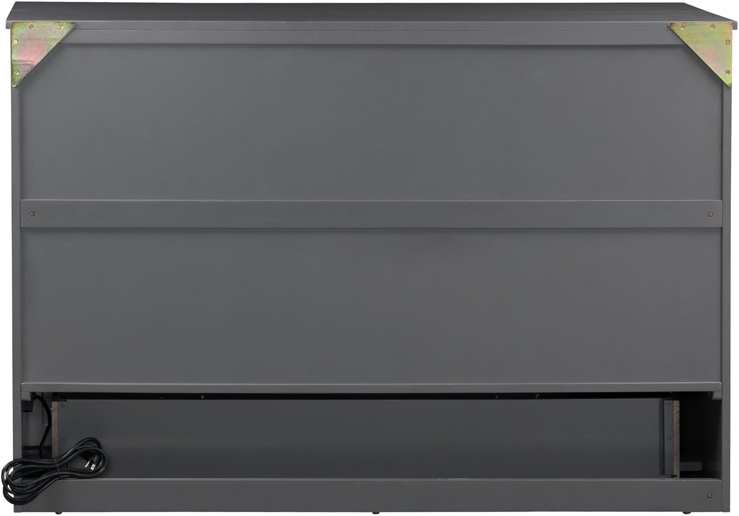 AFI Deerfield Murphy Bed Chest with Charging Station, Queen, Grey