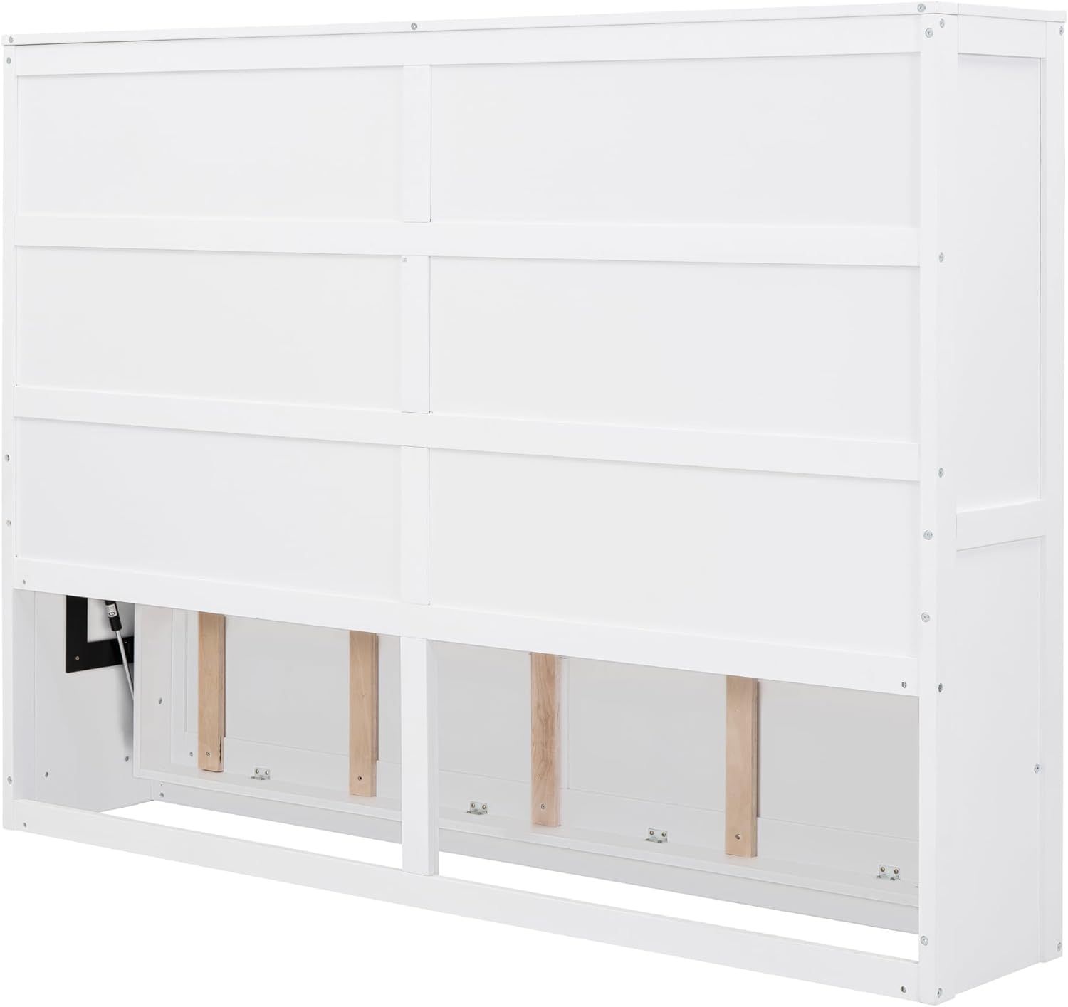 Full Size Mobile Murphy Bed Wall Bed Chest, Foldable Platform Bed Folded into Cabinet, Wood Wall Bed Murphy Bed Frame, Bedroom Furniture Versatile Cabinet Bed Folding Bed (White)