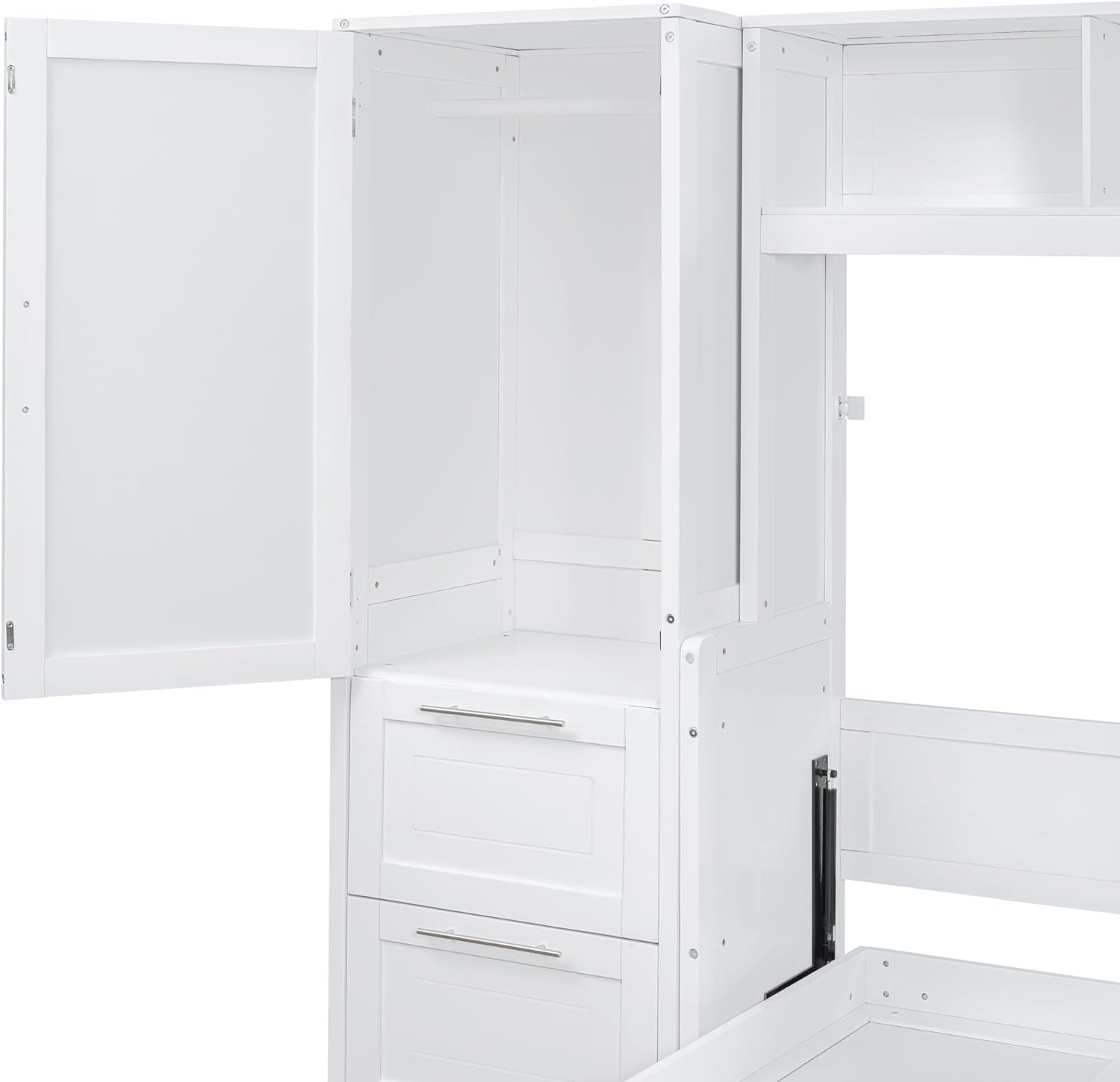 Merax Murphy Bed, Full Size Wooden Wall Bed for Bedroom, Wood Slat Support, No Box Spring Needed, Easy Assembly, White