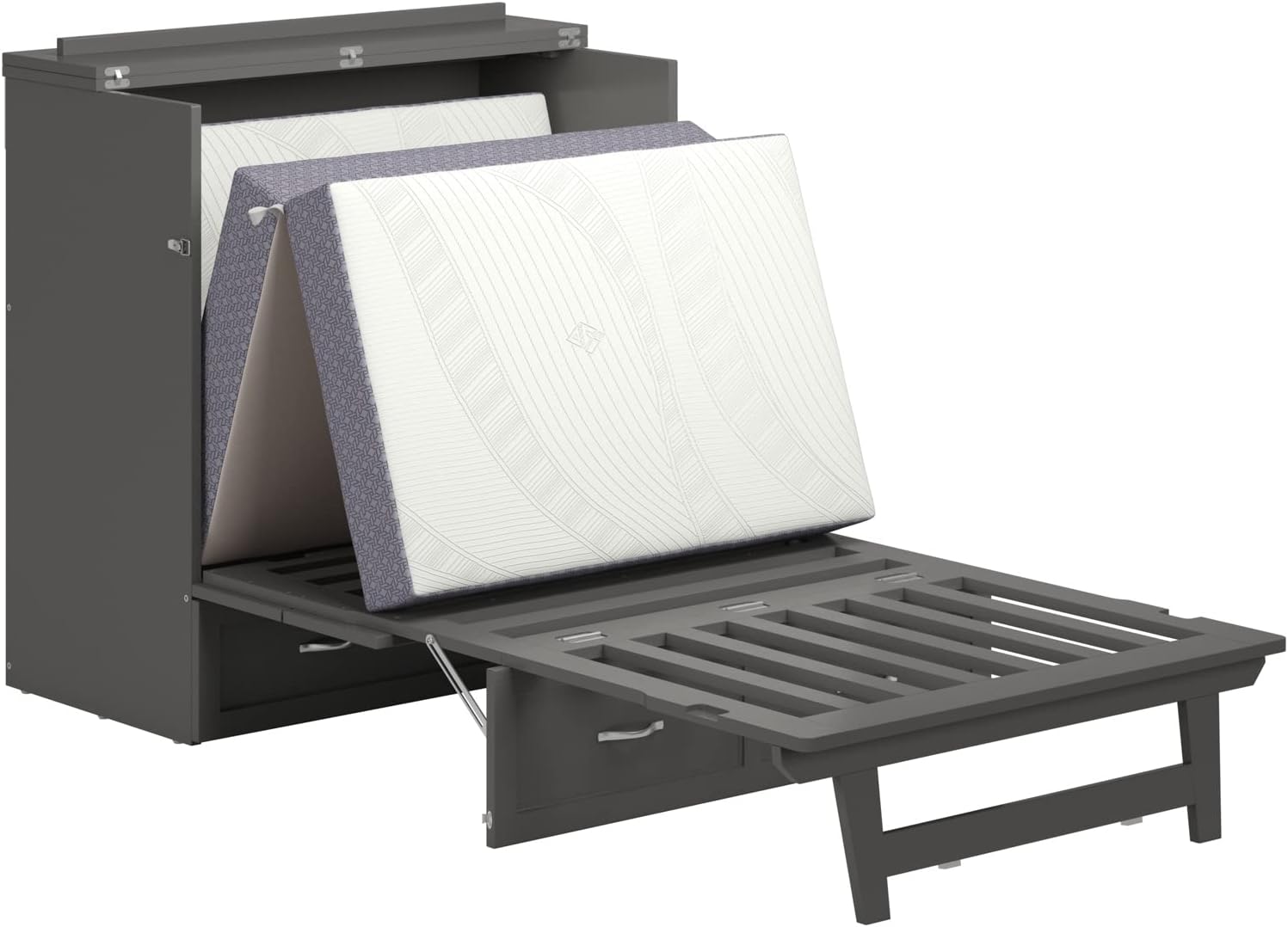 AFI, Northfield Murphy Bed Chest, Twin XL with Built in USB Charger, Gray