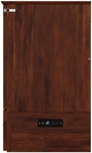 BOWERY HILL Modern Wood Twin XL Murphy Bed Chest with Mattress in Walnut