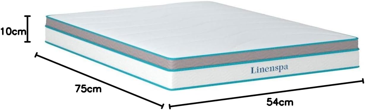 Linenspa 10” Memory Foam and Innerspring Hybrid Mattress + 14” Black Metal Platform Bedframe – Queen Mattress + Metal Folding Queen Bedframe