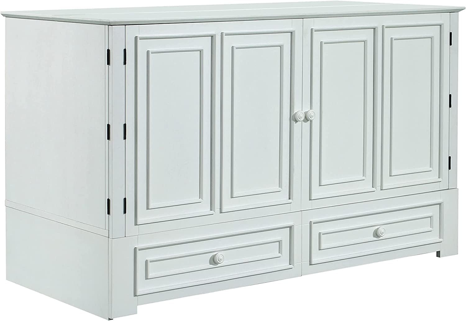 Emurphybed Paradiseo Murphy Cabinet Chest Bed with Charging Station 6 Inch, Queen (Cherry)