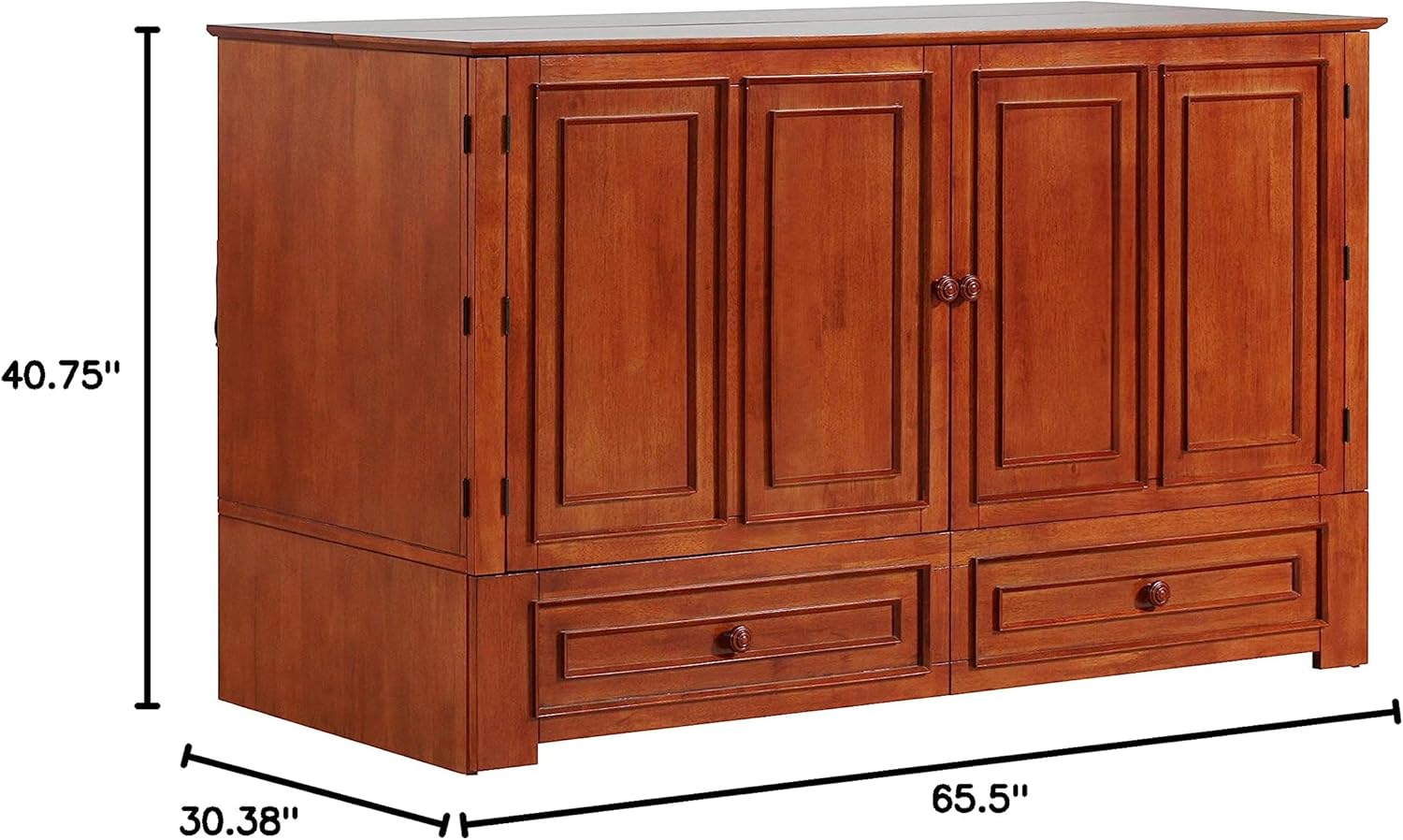 Emurphybed Paradiseo Murphy Cabinet Chest Bed with Charging Station 8 Inch, Queen (Cherry) Emurphybed Paradiseo Murphy Cabinet Chest Bed with Charging Station 8 Inch, Queen (Cherry)