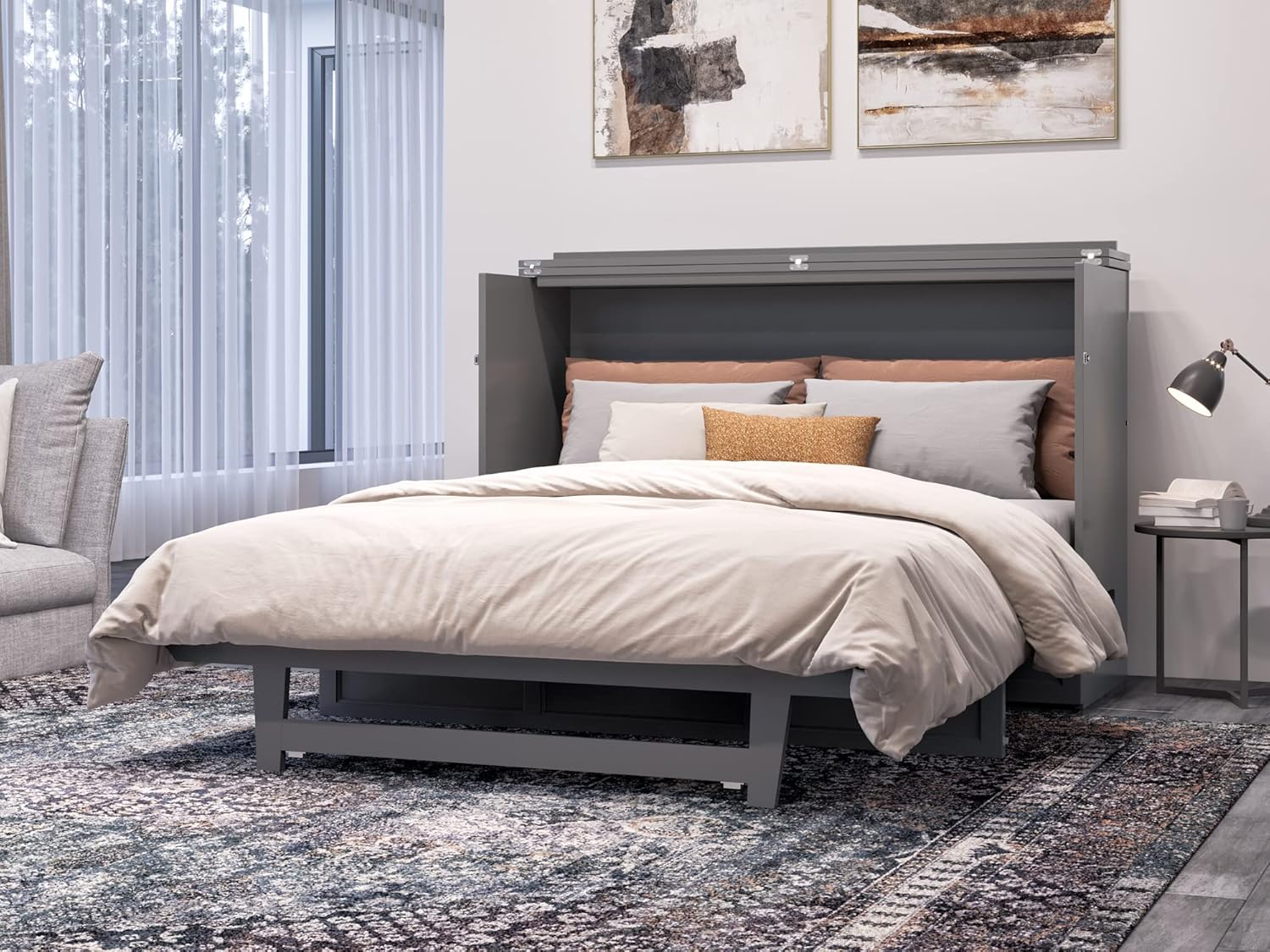 AFI, Northfield Murphy Bed Chest, Queen, Grey