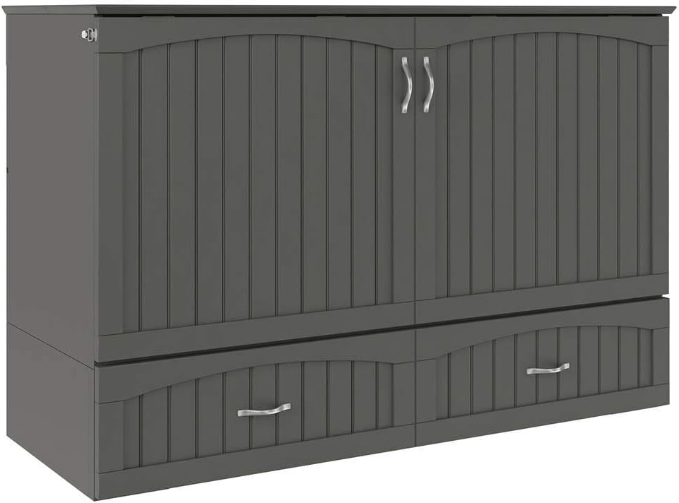 AFI Southampton Murphy Bed Chest with Charging Station, Queen, Grey