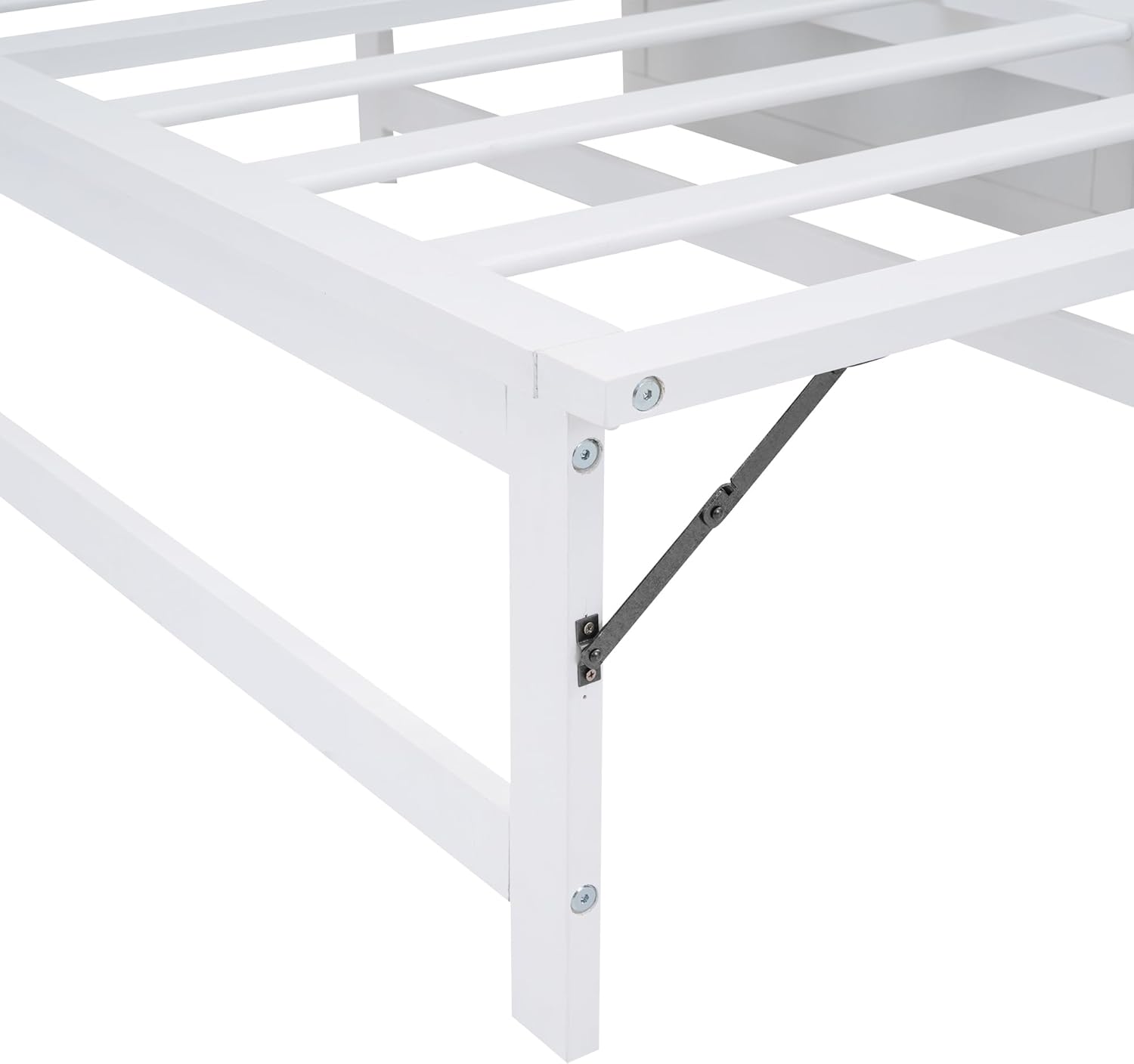 BOVZA Queen Murphy Bed Chest with Charging Station, Wood Murphy Cube Cabinet Bed with a Shelf/Desk for Guest Room or Home Office, White