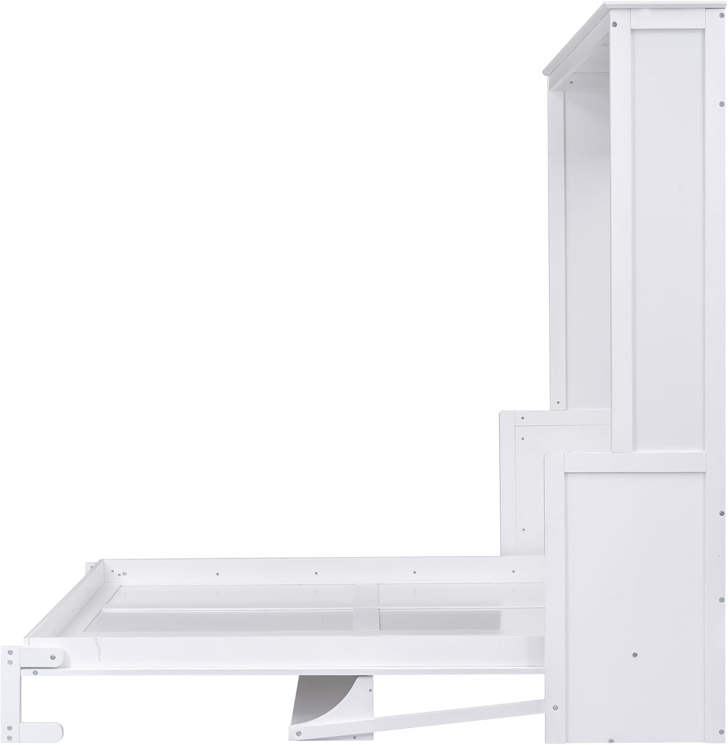 Harper  Bright Designs Queen Size Murphy Bed, Queen Murphy Cabinet Bed with a Shelf, Wall Bed for Bedroom, White