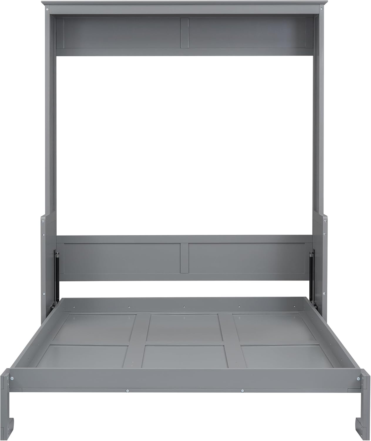 BIADNBZ Queen Size Murphy Bed with a Shelf,Foldable Bedframe for Small Space,No Need Spring Box,Gray