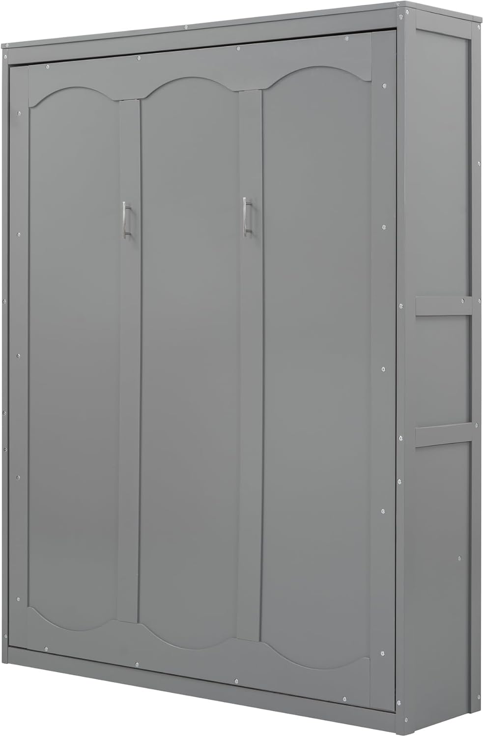 Quarte Multifunctional Queen Size Murphy Bed with USB Port and Removable Shelves on Each Side,Solid Wood Storage Bed for Small Spaces Apartments Studio (White/Murphy11)