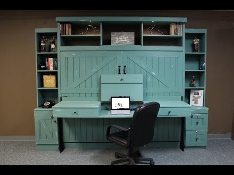 Barn Door Murphy Bed with Stay Level Vanity