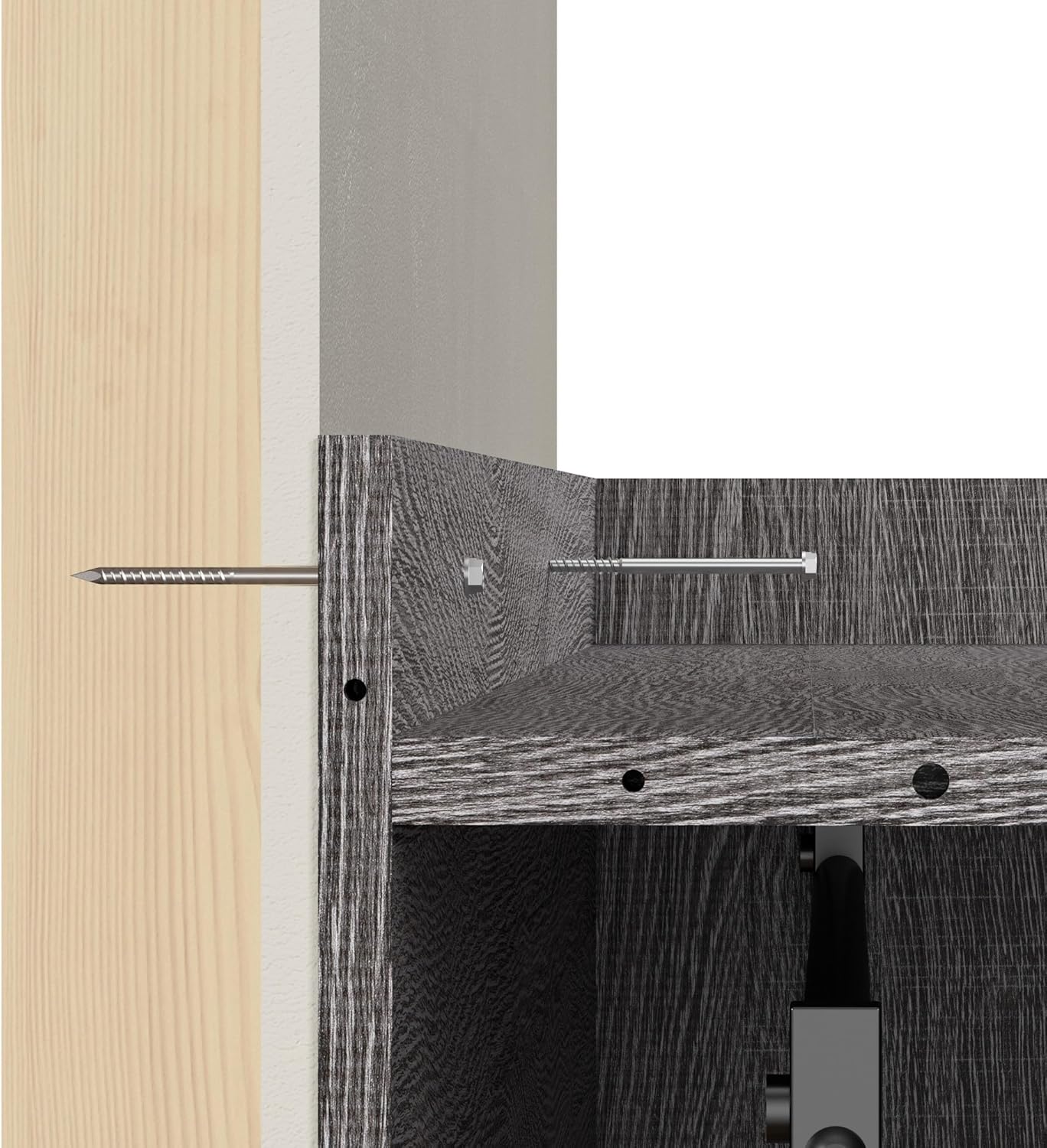 Bestar Pur Queen Murphy Bed, 65-inch Space-Saving Sleeping Arrangement for Multipurpose Area, Bedroom, Guest Room, or Living Room