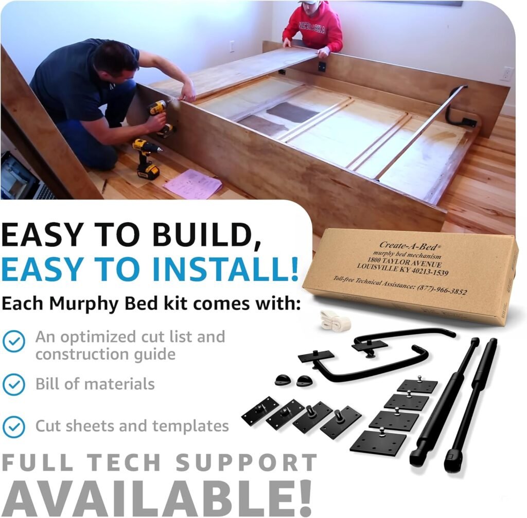 Create-A-Bed Queen Size Deluxe Murphy Bed Kit, Vertical review – Murphy ...