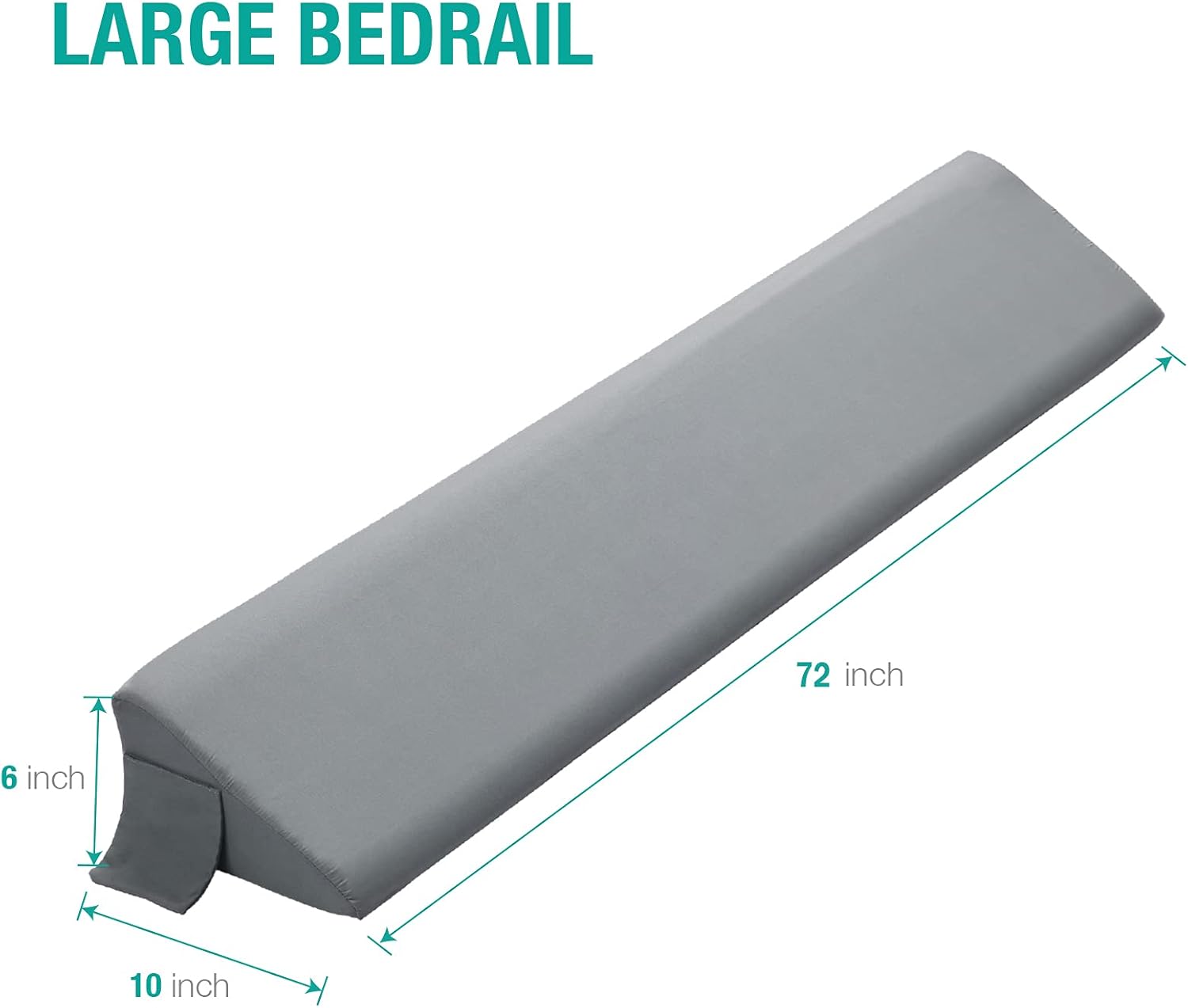 Vekkia King Bed Wedge Pillow for Headboard Gap/Bed Mattress Gap Filler Wedge,Bed Gap Filler Close Gap (0-6),Stop Pillow Falling Down-Gray(76x10x6)