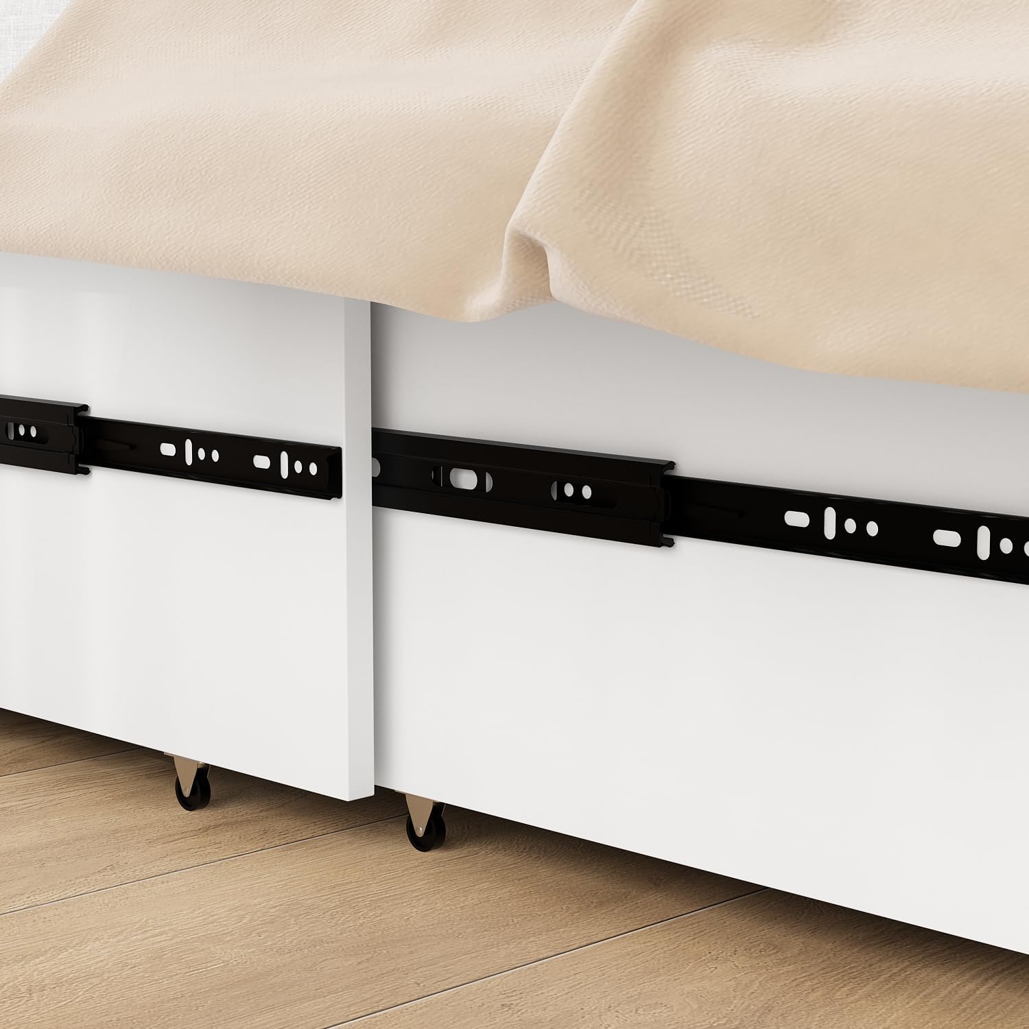 WOODTIME Twin Size Murphy Bed with Built-in Charging Station, 2-in-1 Bed Chest with Large Drawer, Space-Saving Foldable Cabinet Bed Frame for Bedroom Guest Room Office, White WOODTIME Twin Size Murphy Bed with Built-in Charging Station, 2-in-1 Bed Chest with Large Drawer, Space-Saving Foldable Cabinet Bed Frame for Bedroom Guest Room Office, White