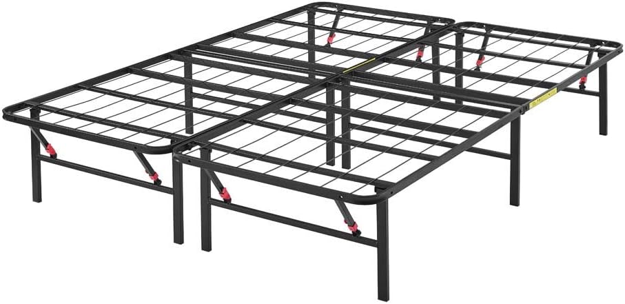 Amazon Basics Bed Frame with Storage, Foldable Metal Platform, Sturdy Steel, No Box Spring Needed, 14 inches High, Tool-Free Setup, Full Size, Black Amazon Basics Bed Frame with Storage, Foldable Metal Platform, Sturdy Steel, No Box Spring Needed, 14 inches High, Tool-Free Setup, Full Size, Black