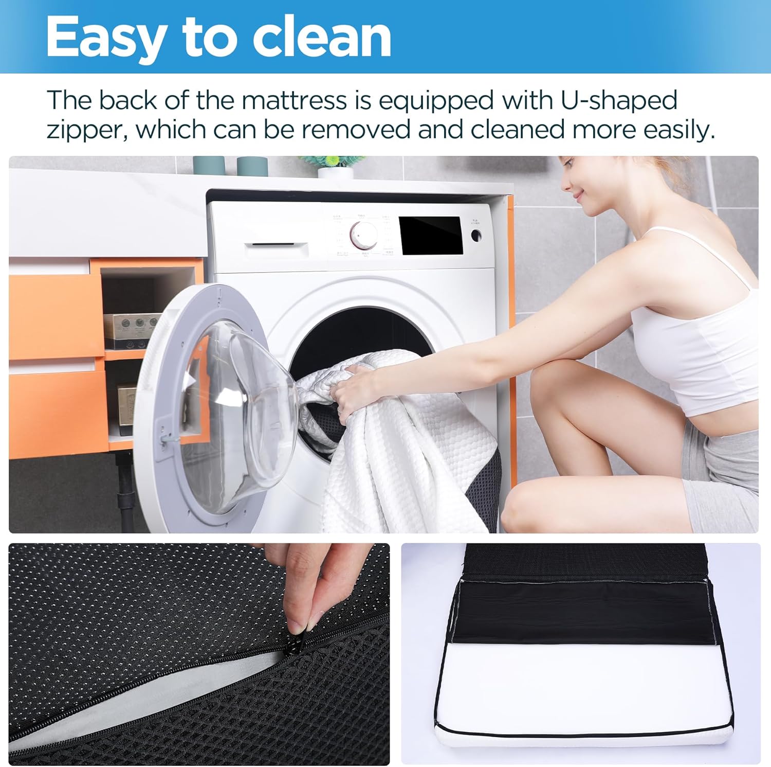 Folding Mattress Queen Size,6 inch Tri-fold Memory Foam Mattress Topper with Washable Cover, Non-Slip Bottom Guest Bed Queen Size, 78 x 58 x 6 Folding Mattress Queen Size,6 inch Tri-fold Memory Foam Mattress Topper with Washable Cover, Non-Slip Bottom Guest Bed Queen Size, 78 x 58 x 6