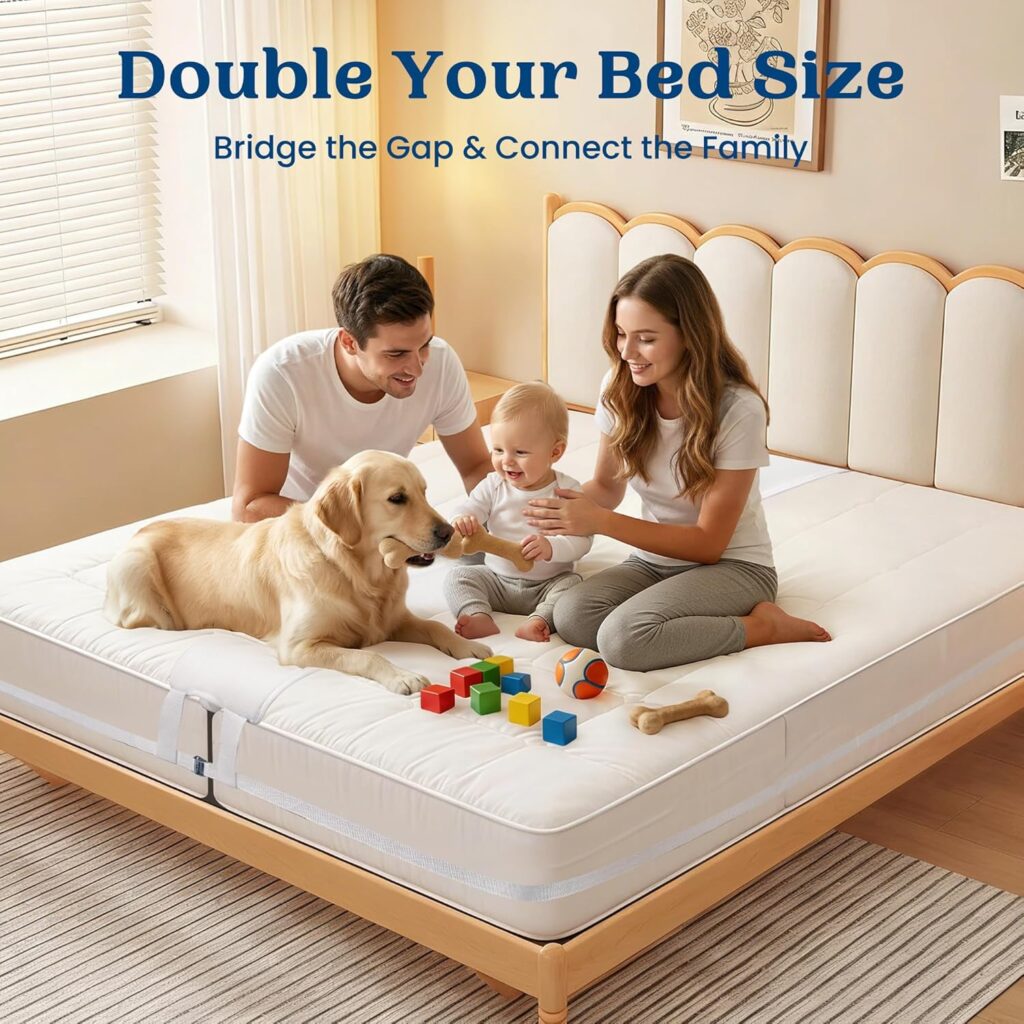 FeelAtHome Twin to King Bed Converter Kit - Bed Bridge - Twin XL Connector to King Maker - Mattress Bridge - Conversion Kit (8 Class)