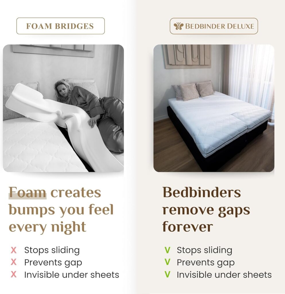 Bed Gap Eliminator | Closes Mattress Gaps Permanetly - For all Mattress Types Sizes - Easy Without Bumpy Filler | Populair for Adjustable, Split King, Queen Twin XL to - Best Choice for Couples Bed Gap Eliminator | Closes Mattress Gaps Permanetly - For all Mattress Types Sizes - Easy Without Bumpy Filler | Populair for Adjustable, Split King, Queen Twin XL to - Best Choice for Couples
