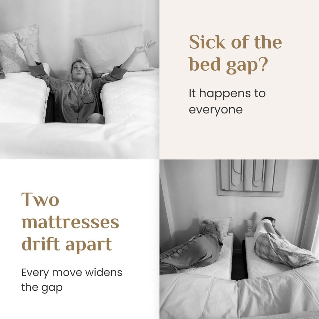 Bed Gap Eliminator | Closes Mattress Gaps Permanetly - For all Mattress Types Sizes - Easy Without Bumpy Filler | Populair for Adjustable, Split King, Queen Twin XL to - Best Choice for Couples Bed Gap Eliminator | Closes Mattress Gaps Permanetly - For all Mattress Types Sizes - Easy Without Bumpy Filler | Populair for Adjustable, Split King, Queen Twin XL to - Best Choice for Couples