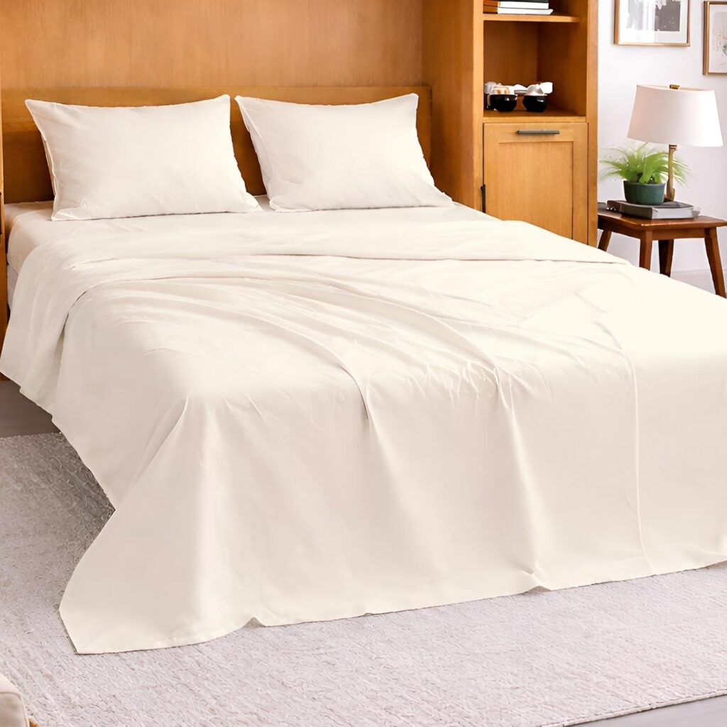 Cottington Lane Murphy Bed Sheets - Full Luxury Bed Linen Set - Microfiber, Ivory, Pc Set with Deep Pockets